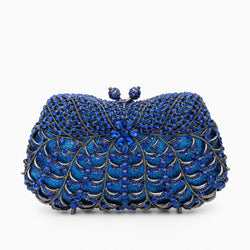 Alyssa Rhinestones Clutch Bag - Blue