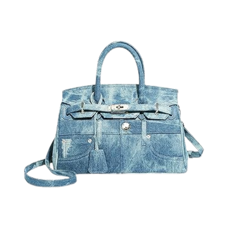 Martonix Large Denim Patchwork Bag