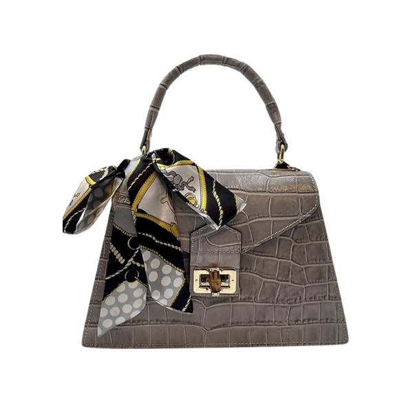 Martonix Embossed Gray Italian Leather Bag