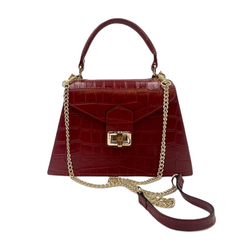 Martonix Embossed Red Italian Leather Bag