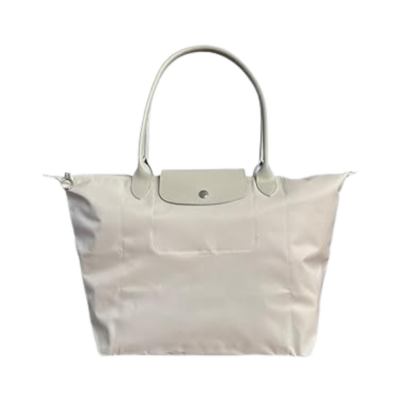 Martonix Nylon Canvas White Tote Leather Bag