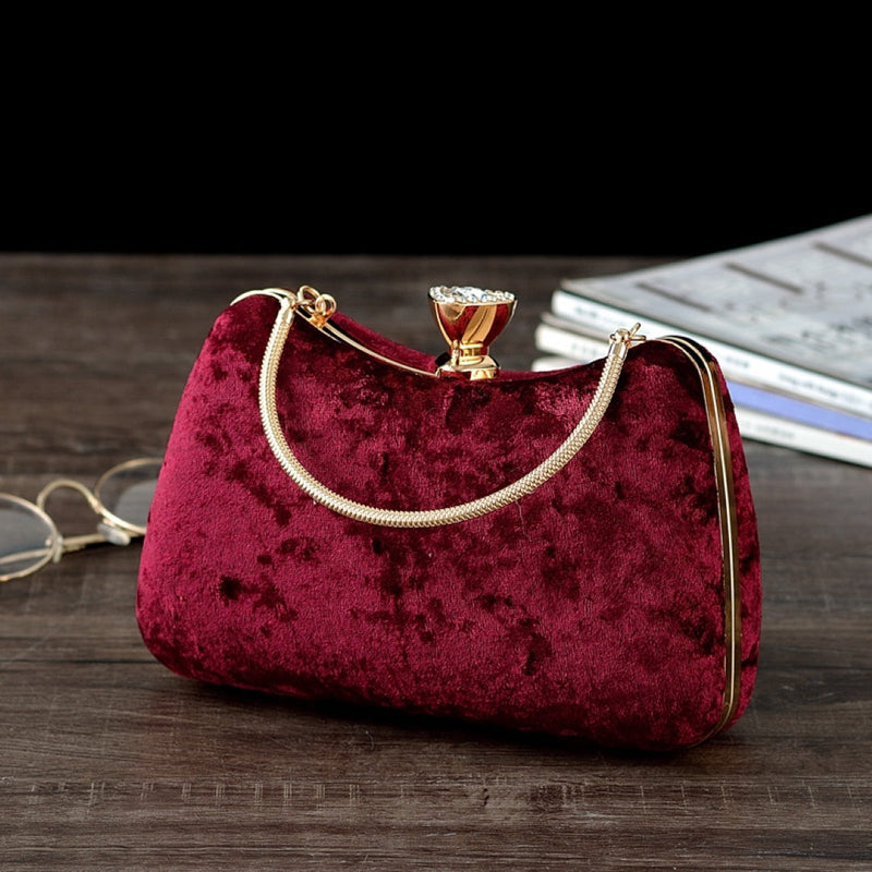 (CS) Velvet Flask Clutch Bag