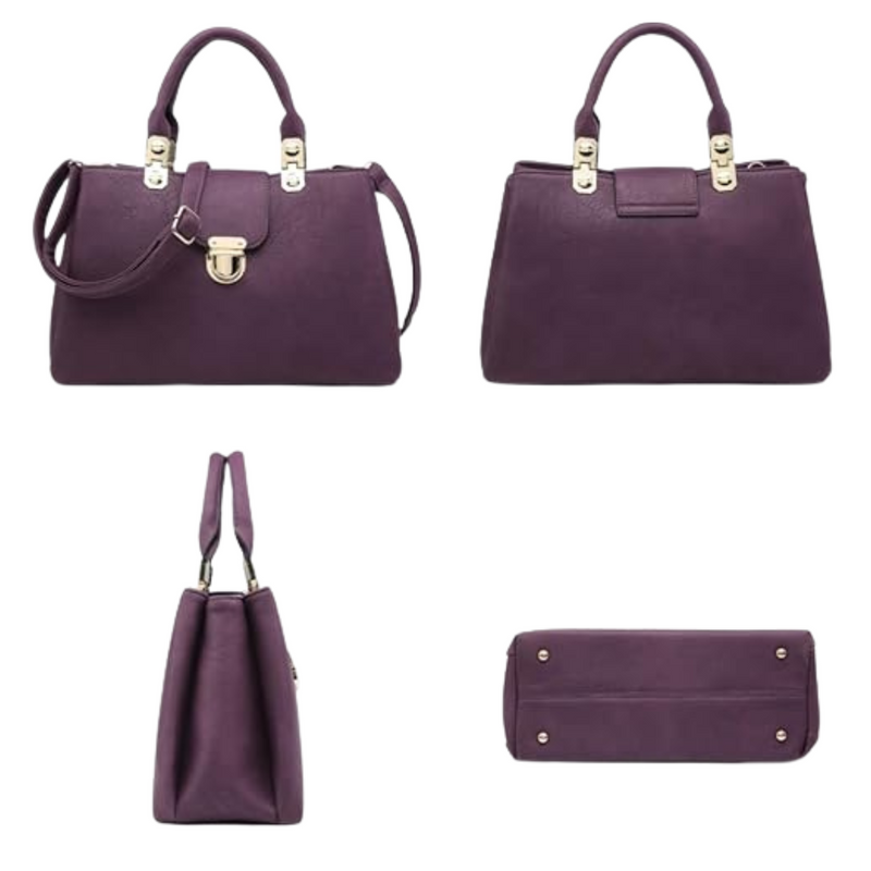 Martonix Vegan Purple Leather Satchel Bag