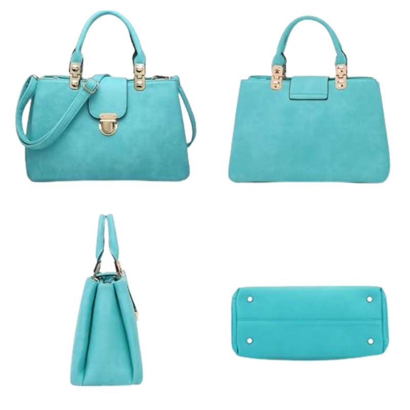 Martonix Vegan Turquoise Leather Satchel Bag