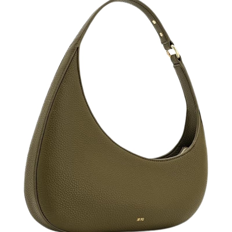 Harlee Leather Shoulder Bag - Dark Olive