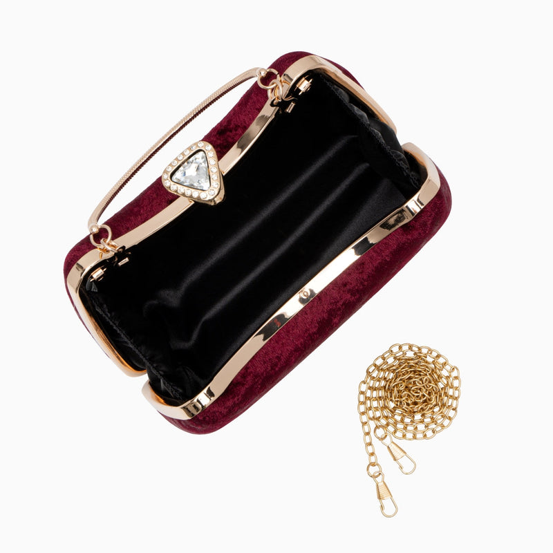 (CS) Velvet Flask Clutch Bag