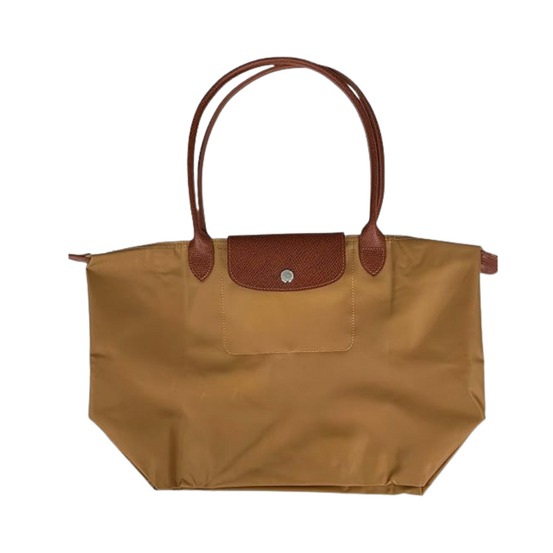 Martonix Nylon Canvas Brown Tote Leather Bag