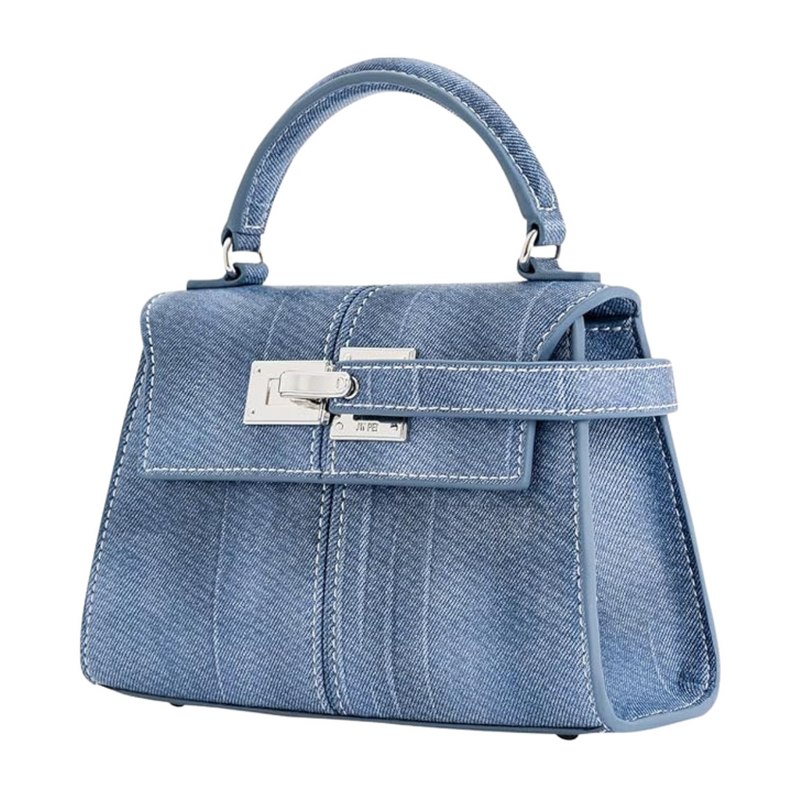 Martonix Elise Light Blue Leather Top Handle Bag