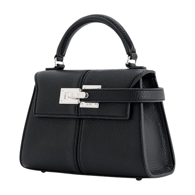 Martonix Elise Black Leather Top Handle Bag