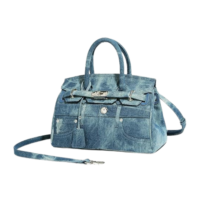 Martonix Large Denim Patchwork Bag