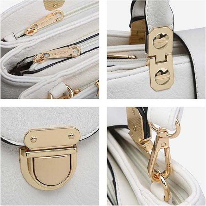 Martonix Vegan White Leather Satchel Bag