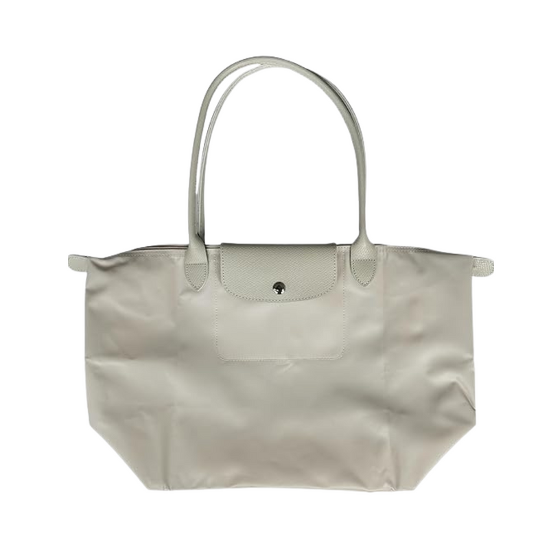 Martonix Nylon Canvas White Tote Leather Bag