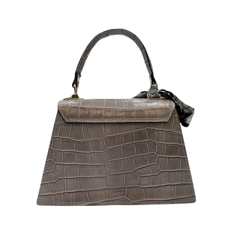 Martonix Embossed Gray Italian Leather Bag