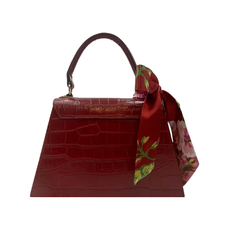 Martonix Embossed Red Italian Leather Bag