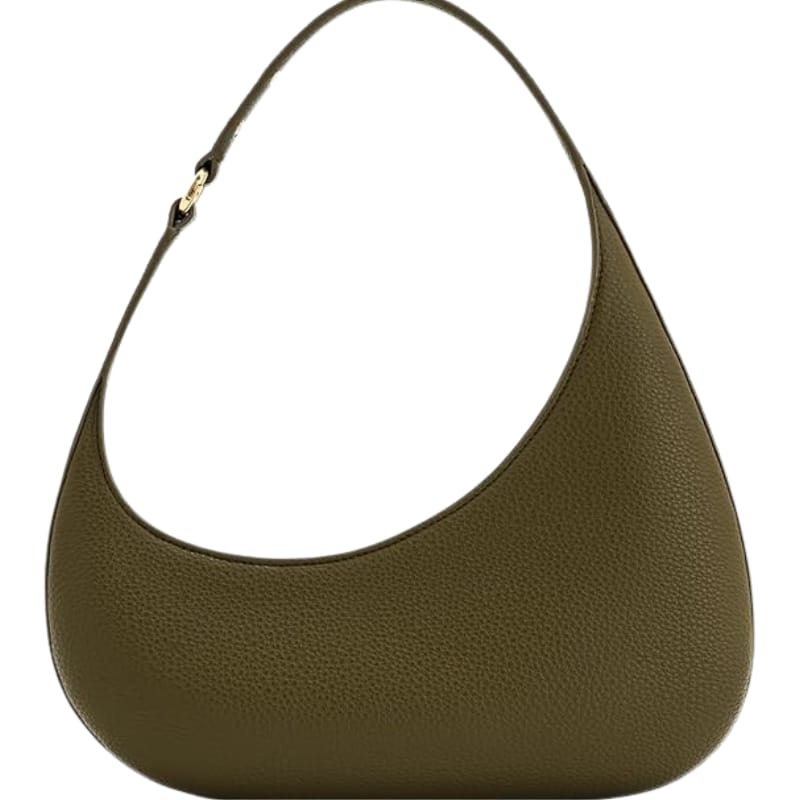 Harlee Leather Shoulder Bag - Dark Olive