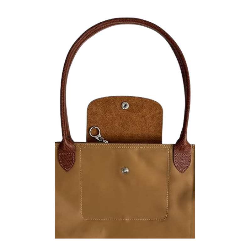 Martonix Nylon Canvas Brown Tote Leather Bag