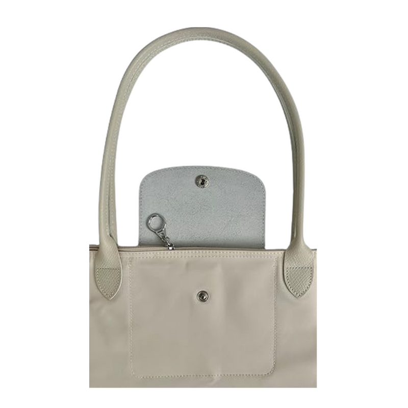 Martonix Nylon Canvas White Tote Leather Bag