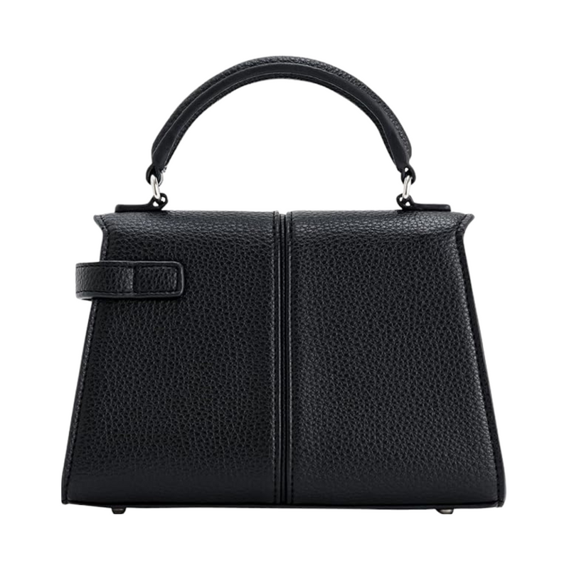 Martonix Elise Black Leather Top Handle Bag