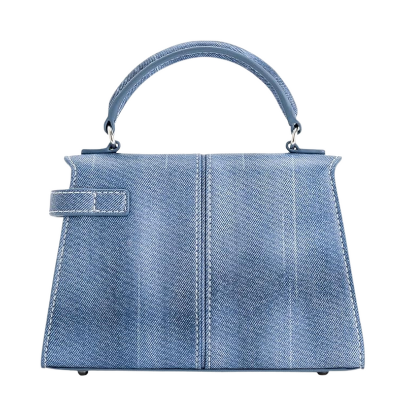 Martonix Elise Light Blue Leather Top Handle Bag