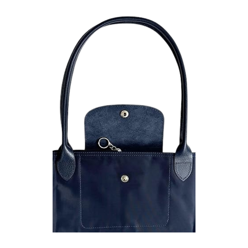 Martonix Nylon Canvas Blue Tote Leather Bag