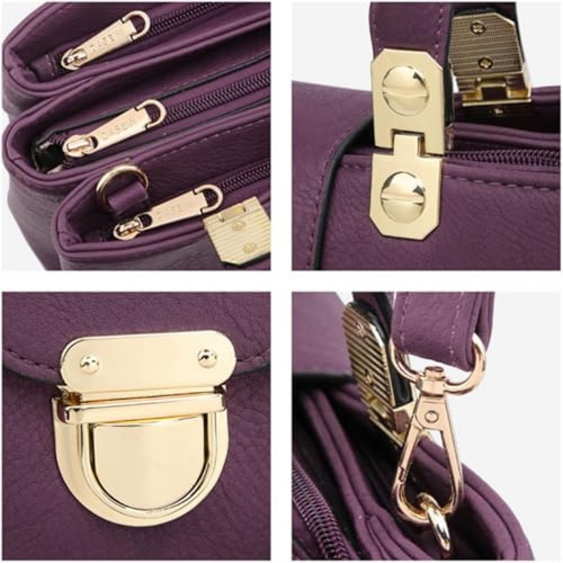 Martonix Vegan Purple Leather Satchel Bag