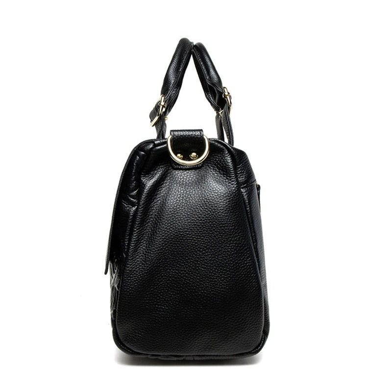 Martonix Leather Medium Tote Bag - Black