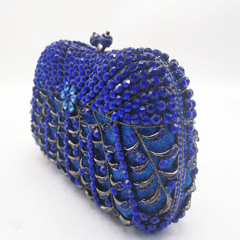 Alyssa Rhinestones Clutch Bag - Blue