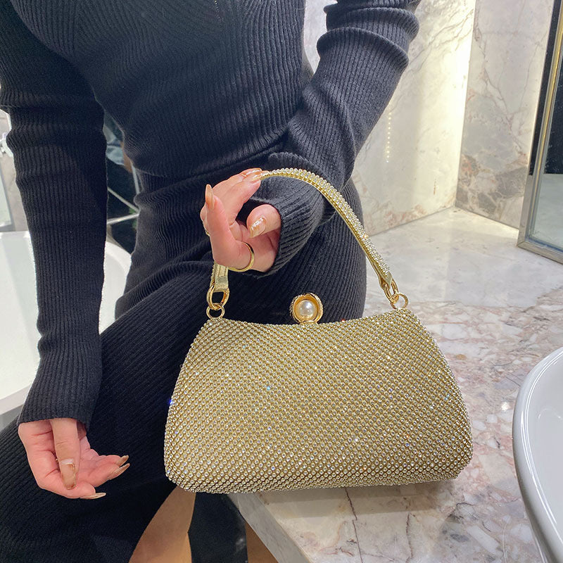 (CS) Vintage Rhinestones Glitter Handbag