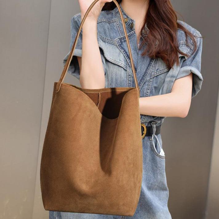 Sara Suede Shoulder Bag