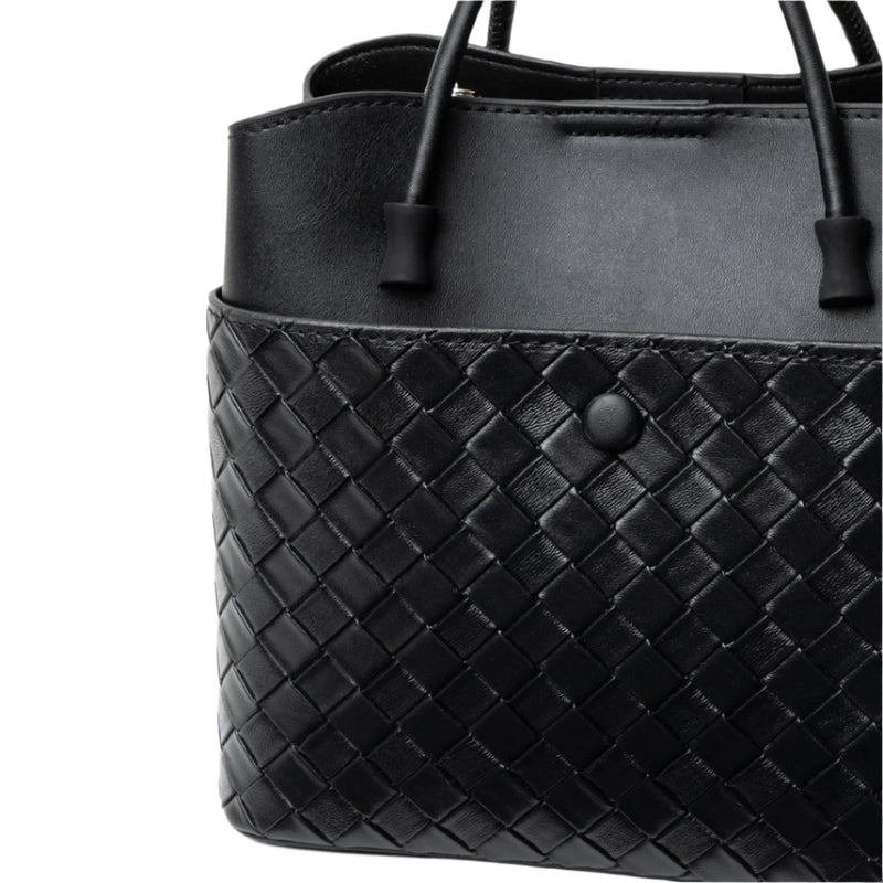 Silvana Woven Handbag - Black